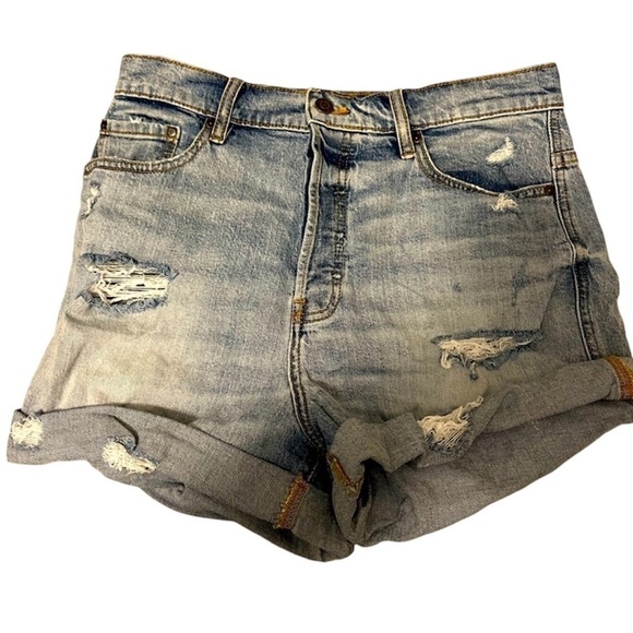 Eunina Olivia Ultra High Rise Mom Jean Denim Shorts - Picture 1 of 10